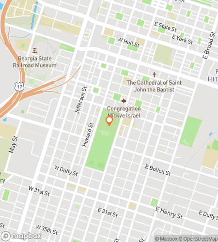 Map of scavenger hunt walking tour for Forsyth Park Snapventure