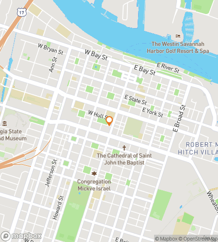 Map of scavenger hunt walking tour for Historic Savannah Adventure