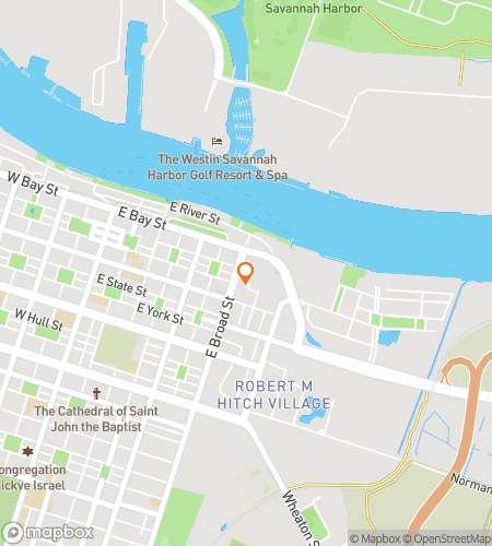 Map of scavenger hunt walking tour for Savannah Ghost Tour