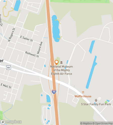 Map of scavenger hunt walking tour for Pooler‘s Peachy Pursuit