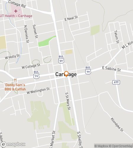 Map of scavenger hunt walking tour for  Carthage Scavenger Hunt