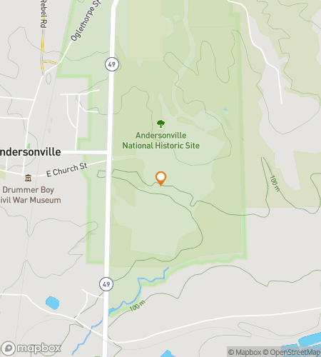 Hartă a turului pe jos de vânătoare de comori pentru Andersonville Antics Adventure