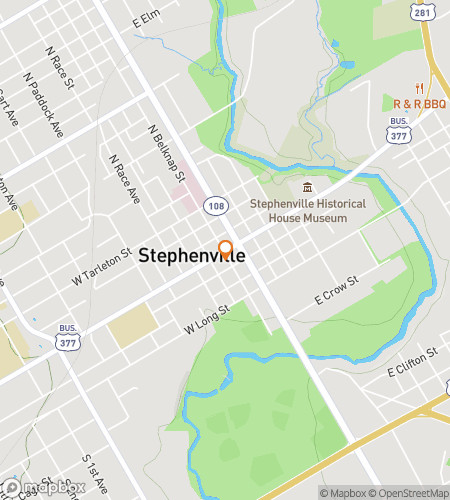 מפת סיור הליכה של חיפוש אוצרות עבור "The Stephenville Saddle-Up Search"