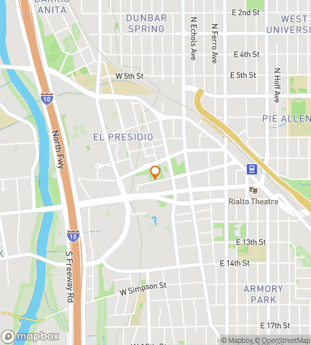 डाउनटाउन डिग: टक्सन ट्रेजर हंट के लिए स्कैवेंजर हंट वॉकिंग टूर का नक्शा