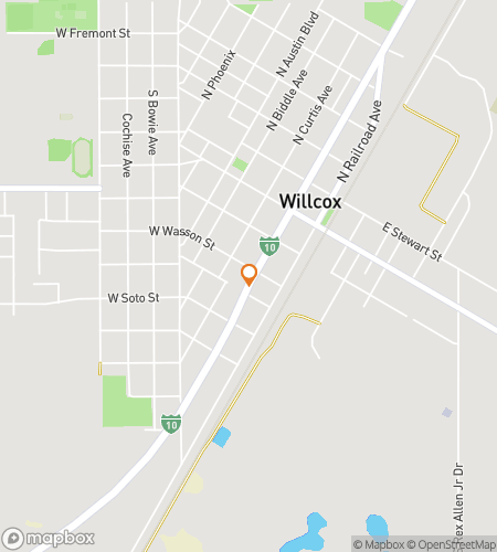 Kart over skattejakt-vandretur for Willcox Wild West Adventure