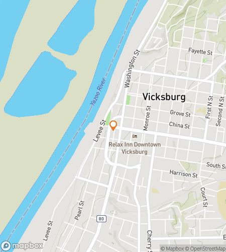 Kaupunkiseikkailun kävelykierroksen kartta Vicksburg: Ghosts of the River City