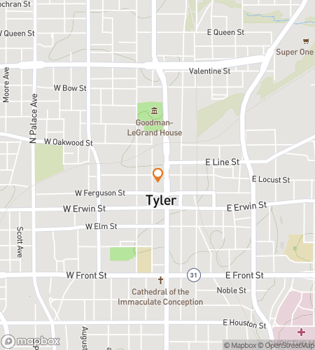 Map of scavenger hunt walking tour for Tyler scavenger hunt