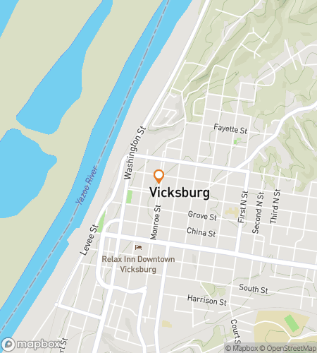 Map of scavenger hunt walking tour for Vicksburg scavenger hunt