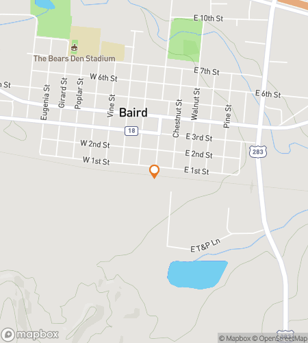 Karte der Schnitzeljagd-Wanderung f&uuml;r Baird & Bound&colon; Rails&comma; Revival&comma; and the Rise of a Texas County Seat