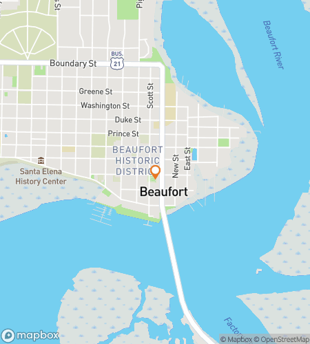 Hartă pentru turul pe jos de vânătoare de comori pentru Turul Fantomelor din Downtown Beaufort