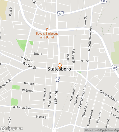 Map of scavenger hunt walking tour for Statesboro Strolling Scavenger Search