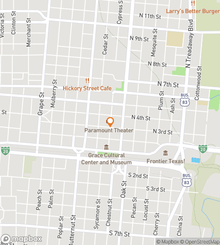 Map of scavenger hunt walking tour for Abilene's Wild West Wonders