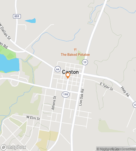 Map of scavenger hunt walking tour for Canton‘s Boot-Stompin‘ Bonanza Hunt