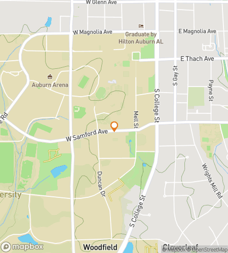 Map of scavenger hunt walking tour for The Auburn Shuffle