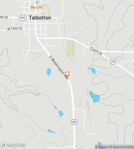 Map of scavenger hunt walking tour for Talbotton Treasure Trove Teaser