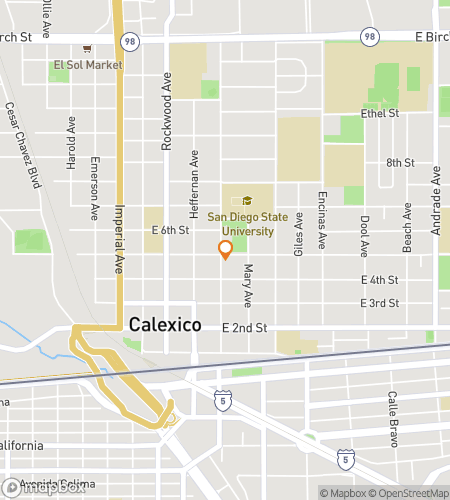 Map of scavenger hunt walking tour for Calexico Scavenger Hunt