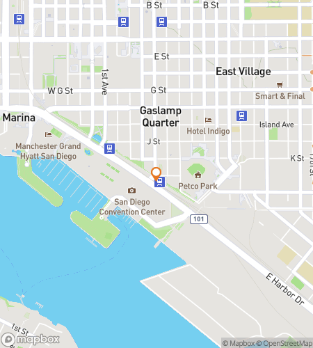 Map of scavenger hunt walking tour for Gaslamp Quarter Sights