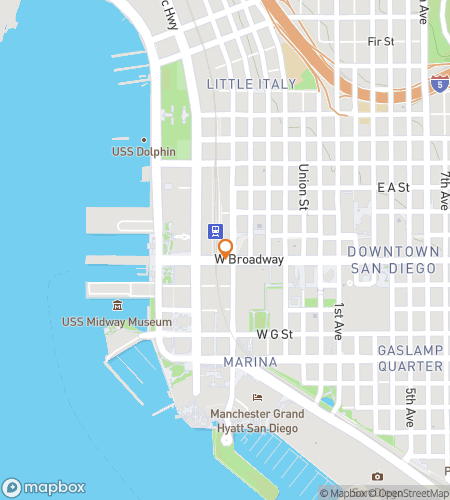 Map of scavenger hunt walking tour for Let's Go, San Diego