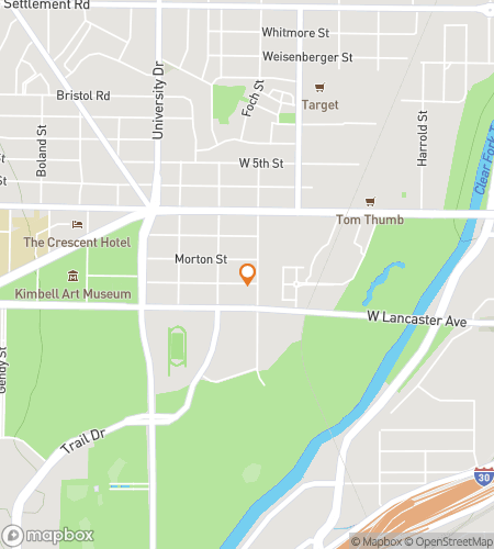 Map of scavenger hunt walking tour for Foolproof Fort Worth Bar Crawl