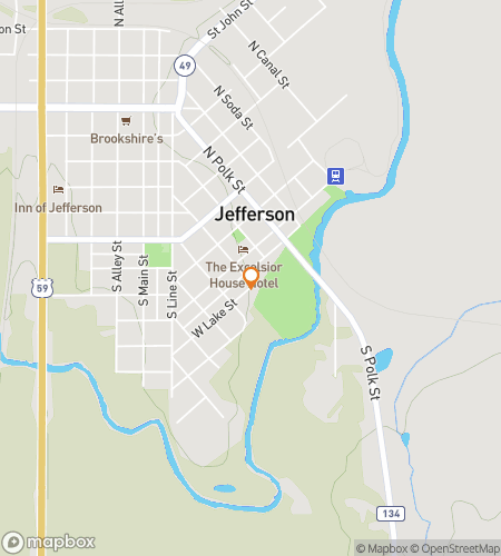 Hartă a turului pe jos cu vânătoare de comori pentru Vânătoarea de Comori Jefferson Texas