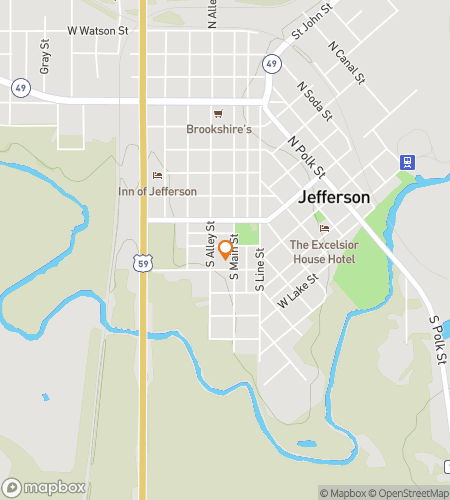 Harta turului pietonal de vânătoare de comori pentru Vânătoarea de Fantome Jefferson