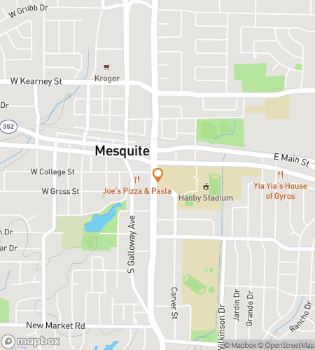 Map of scavenger hunt walking tour for Mesquite Maverick‘s Treasure Hunt