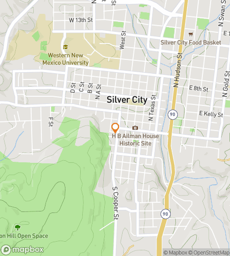 Map of scavenger hunt walking tour for  Silver City Scavenger Spectacular