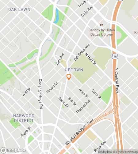 Map of scavenger hunt walking tour for Dallas Dynasty Bar Crawl