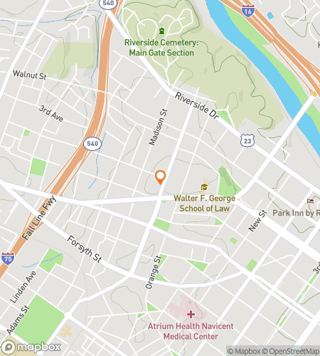 Térkép a kincsvadászat sétaúthoz az Echoes & Apparitions: Macon Ghost Hunt-hoz