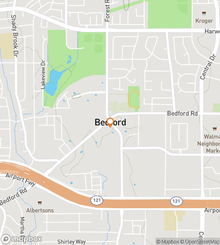 Map of scavenger hunt walking tour for Bedford&colon; Take It Easy&comma; Y&rsquo;all