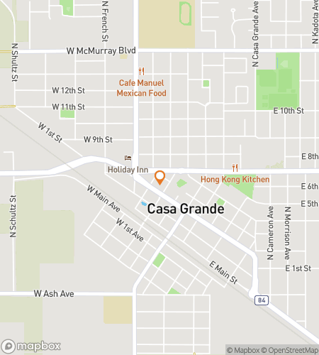 Map of scavenger hunt walking tour for Casa Grande scavenger hunt