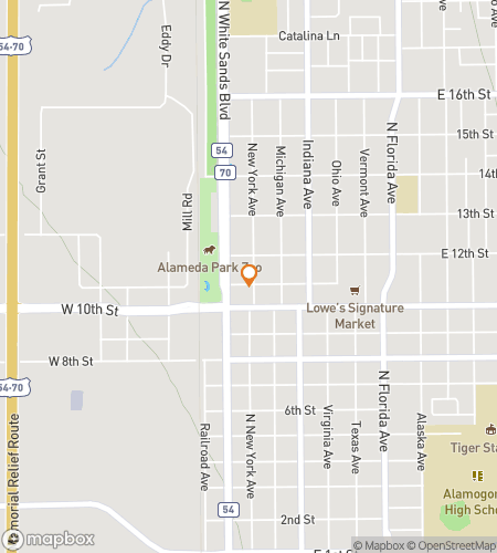 Map of scavenger hunt walking tour for Ala-More-Go! Exploring Alamogordo