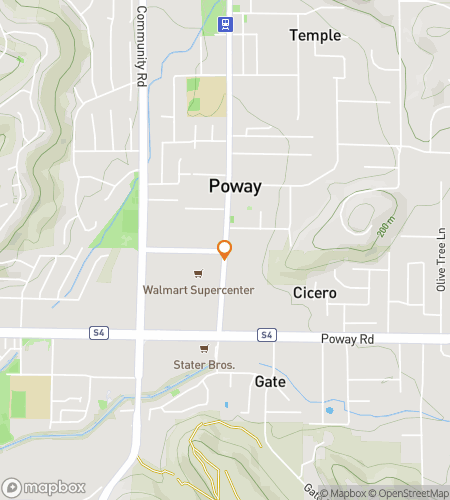Map of scavenger hunt walking tour for Poway Prowl & Puzzle Pursuit