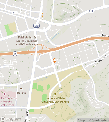 Map of scavenger hunt walking tour for San Marcos Creekside Finds & Neighborhood Surprises