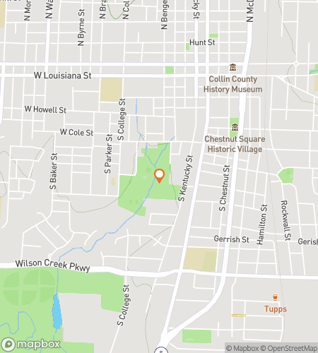 Map of scavenger hunt walking tour for McKinney scavenger hunt