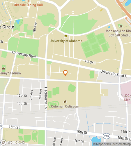 Map of scavenger hunt walking tour for Champions, Pages, and Playmakers: A UA Hunt