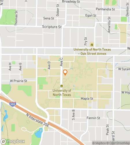 Map of scavenger hunt walking tour for Denton Ghost Tour