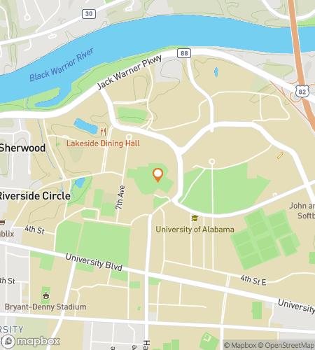 Карта пешеходного квеста «Crimson Caper: University of Alabama Adventure»