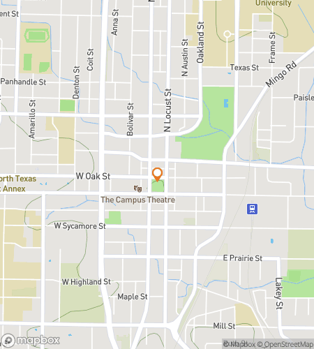 Map of scavenger hunt walking tour for Denton Texas Bar Hunt