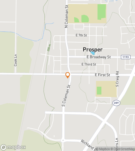 Map of scavenger hunt walking tour for Prosper Parks, Play, and Hidden Pops