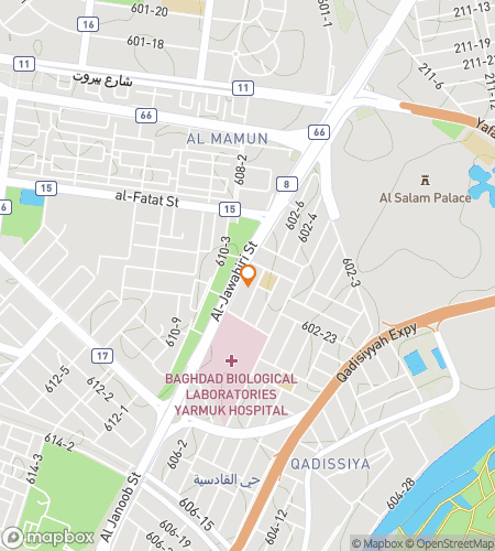 Map of scavenger hunt walking tour for Baghdad Towers and Testimony Hunt