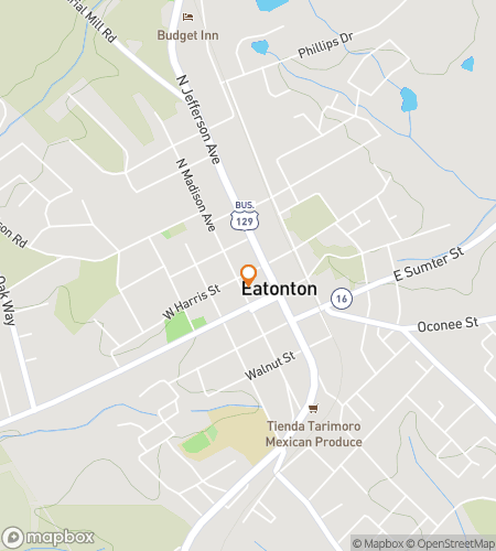 Hartă tur pietonal pentru vânătoarea de comori pentru Peachy-Keen Pursuit din Eatonton