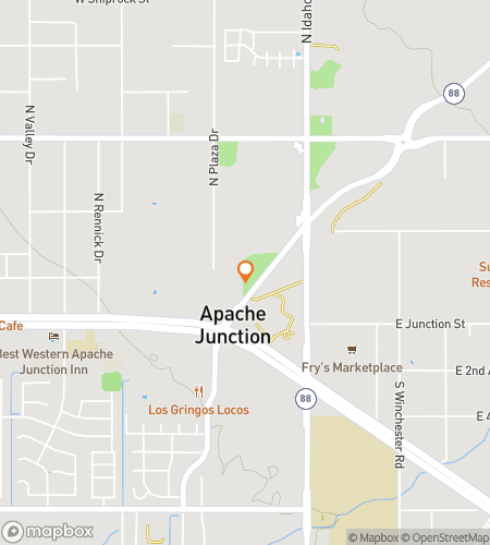 Map of scavenger hunt walking tour for Junction to Adventure&colon; Apache Junction&excl;