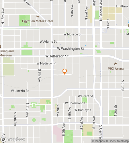 Map of scavenger hunt walking tour for Phoenix Ghost Hunt