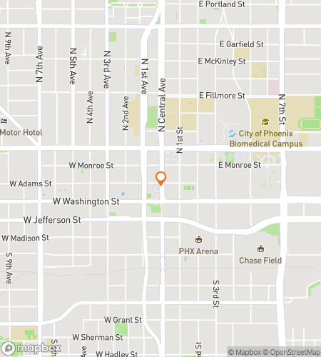 Map of scavenger hunt walking tour for Sun and Surrealism in Phoenix