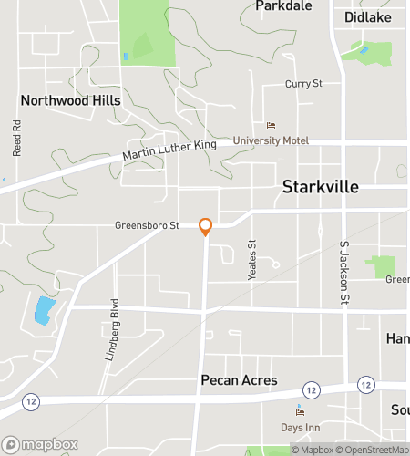 Mapa do tour a pé de caça ao tesouro para Starkville Scavenger Hunt