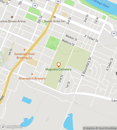 Map of scavenger hunt walking tour for Downtown Augusta Ghost Tour