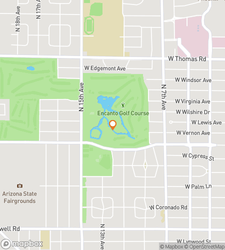 Map of scavenger hunt walking tour for Encanto Park Hunt