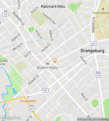 Map of scavenger hunt walking tour for Orangeburg Adventure Extravaganza