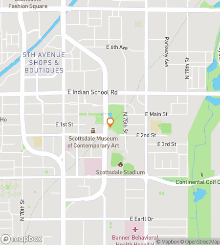 Χάρτης περιήγησης με τα πόδια για κυνηγό θησαυρού για την Περιπέτεια Ηχητικής Περιήγησης στο Scottsdale